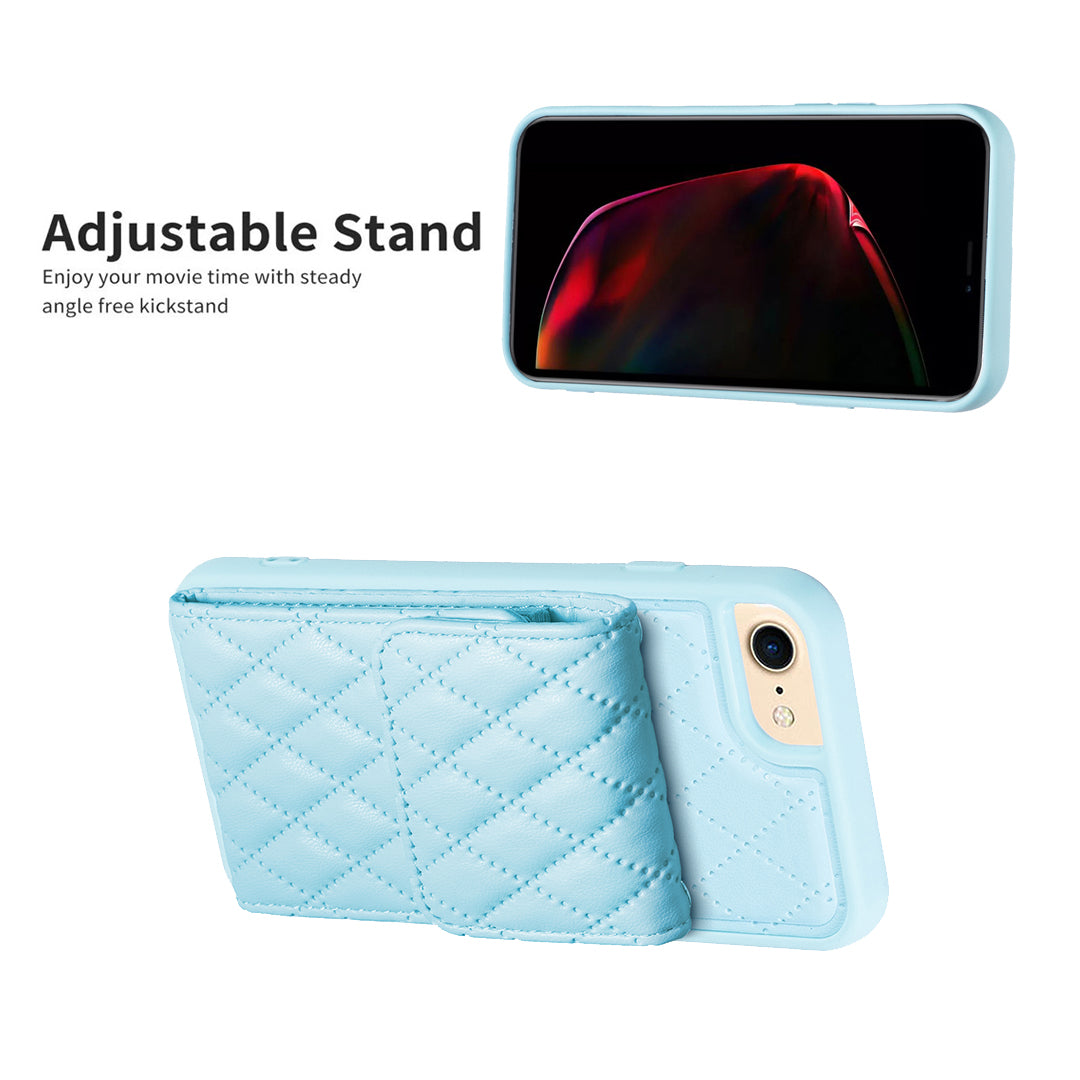 BF22-Style Card Holder Case for iPhone 6 6s 7 8 SE (2020) Kickstand PU Leather Coated TPU Phone Cover BF22-Style Card Holder Case for iPhone 6 6s 7 8 SE (2020) Kickstand PU Leather Coated TPU Phone Cover